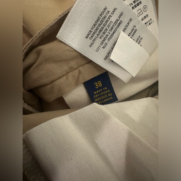 Men’s Polo Ralph Lauren Brown Embroidered Dogs Chino Stretch Shorts- 38 - Picture 9 of 14